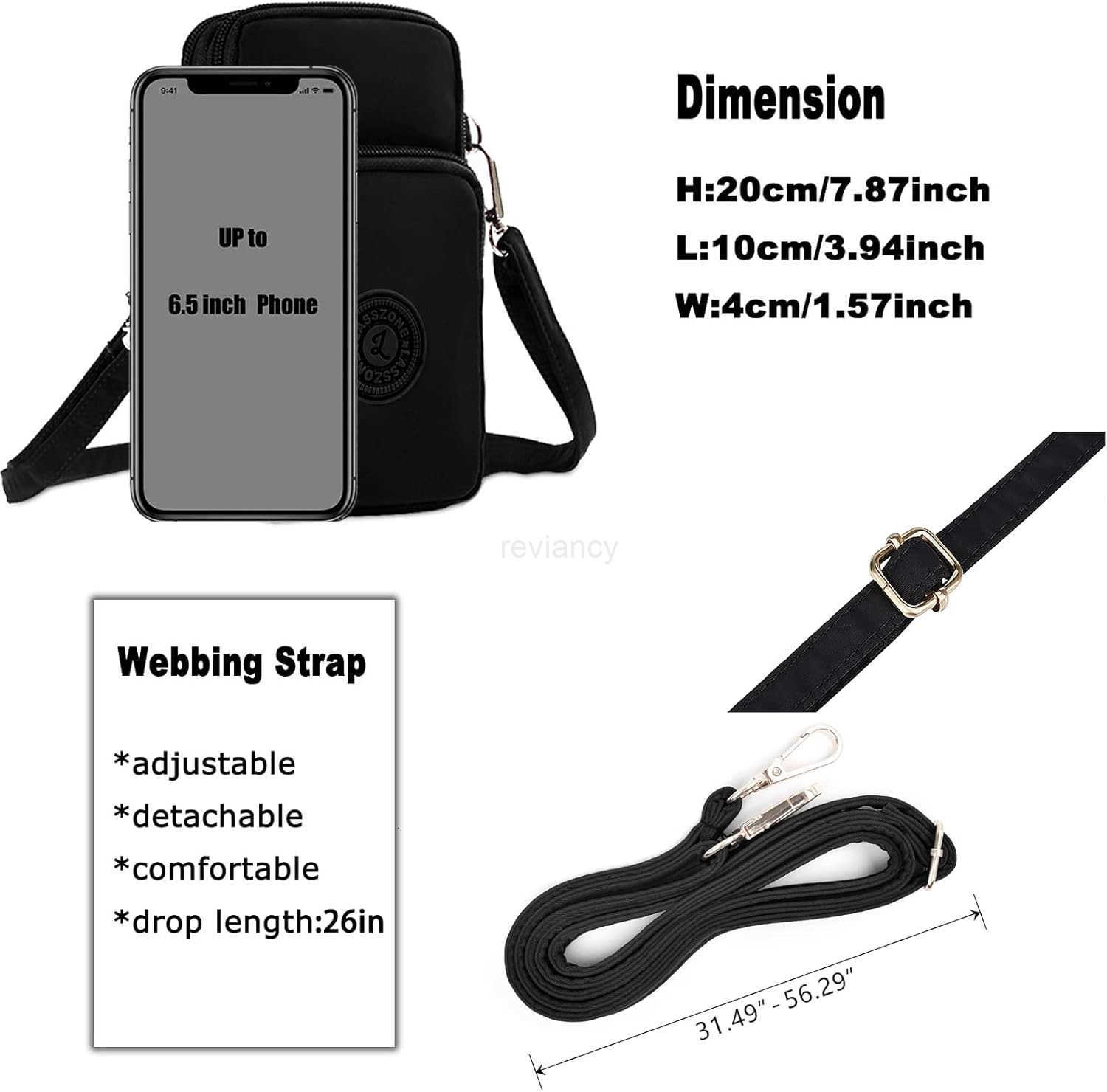 Waterproof Nylon Cute Crossbody Cell Phone Purse Smartphone Wallet Bag for WomenW250910