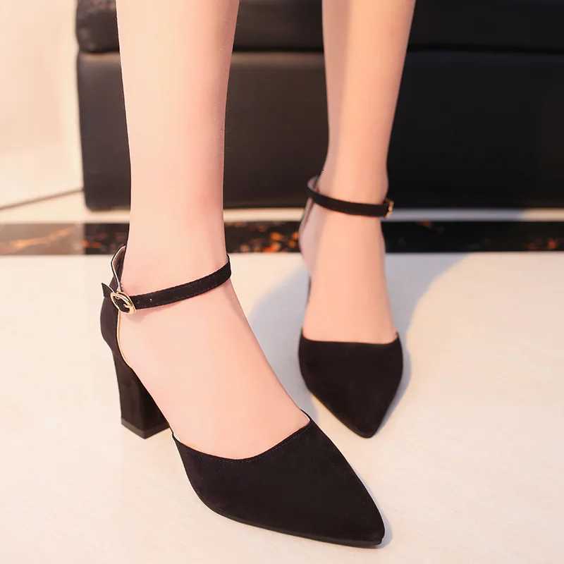 Comemore 2025 New Black High Heels for Women Girl Pointed Sandals Female Summer Womans Heel Shoes Mujer Sandalias Femeninas 42 W250910
