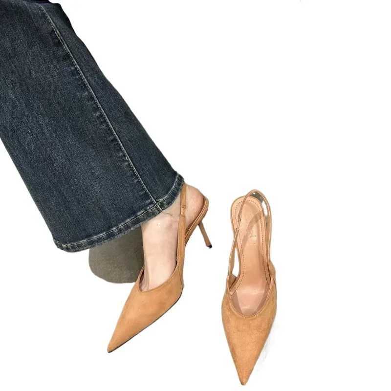 2025 Summer Ladies Shoes Slipon Womens High Heels Sexy Leopard Print Office Career New Dress Party Pumps Pointed Toe Sandals W250910