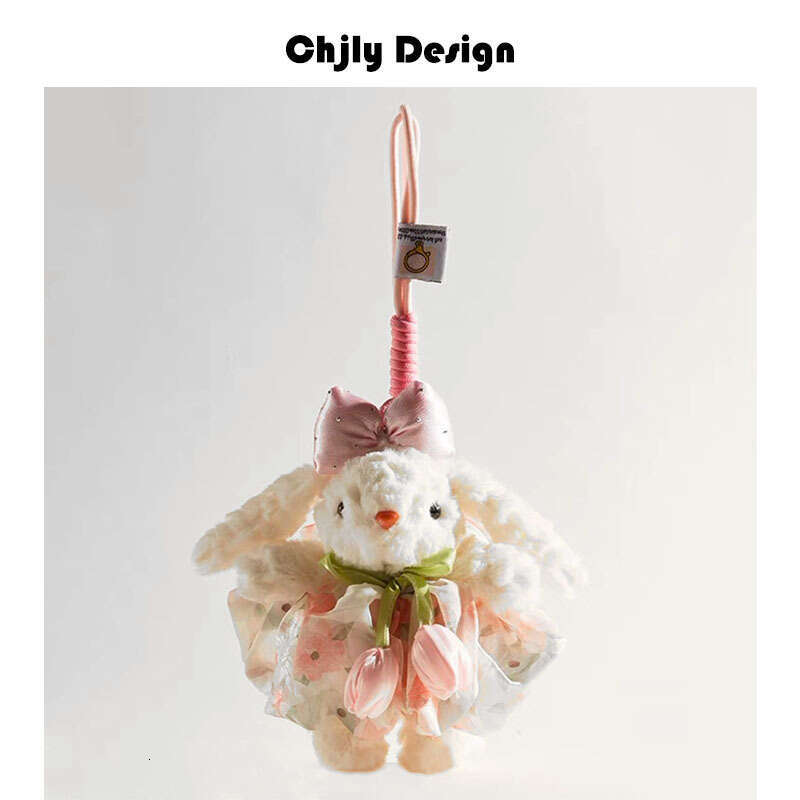 Cute Lop-Eared Rabbit Plush Bag Pendant Niche Doll Keychain Best Friend Gift for Women
