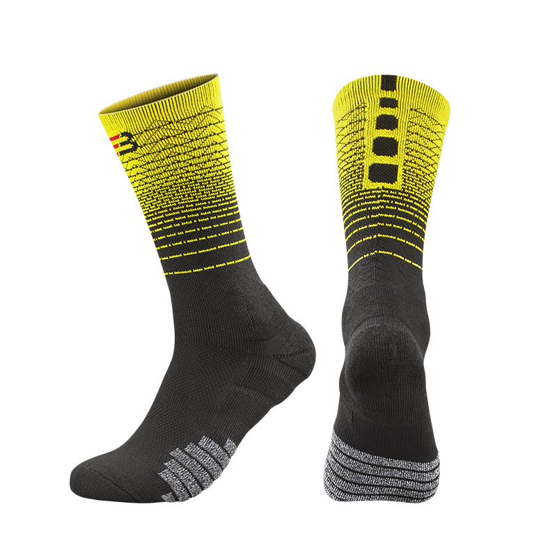Adult mid-barrel elite basketball socks with thicker towel bottom stockings