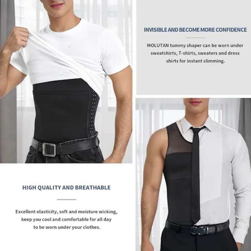 Mens Body Shaper Compression Vest Abdomen Shapewear Tummy Slimming Sheath Gynecomastia Shapers Corset Waist Fajas Tops W250910