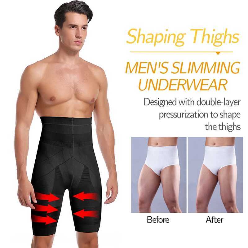 Men Body Shaper Tummy Control Shorts Shapewear Belly Girdle Boxer Briefs High Waisted Slimming Underwear Leg Compression Panties W250910