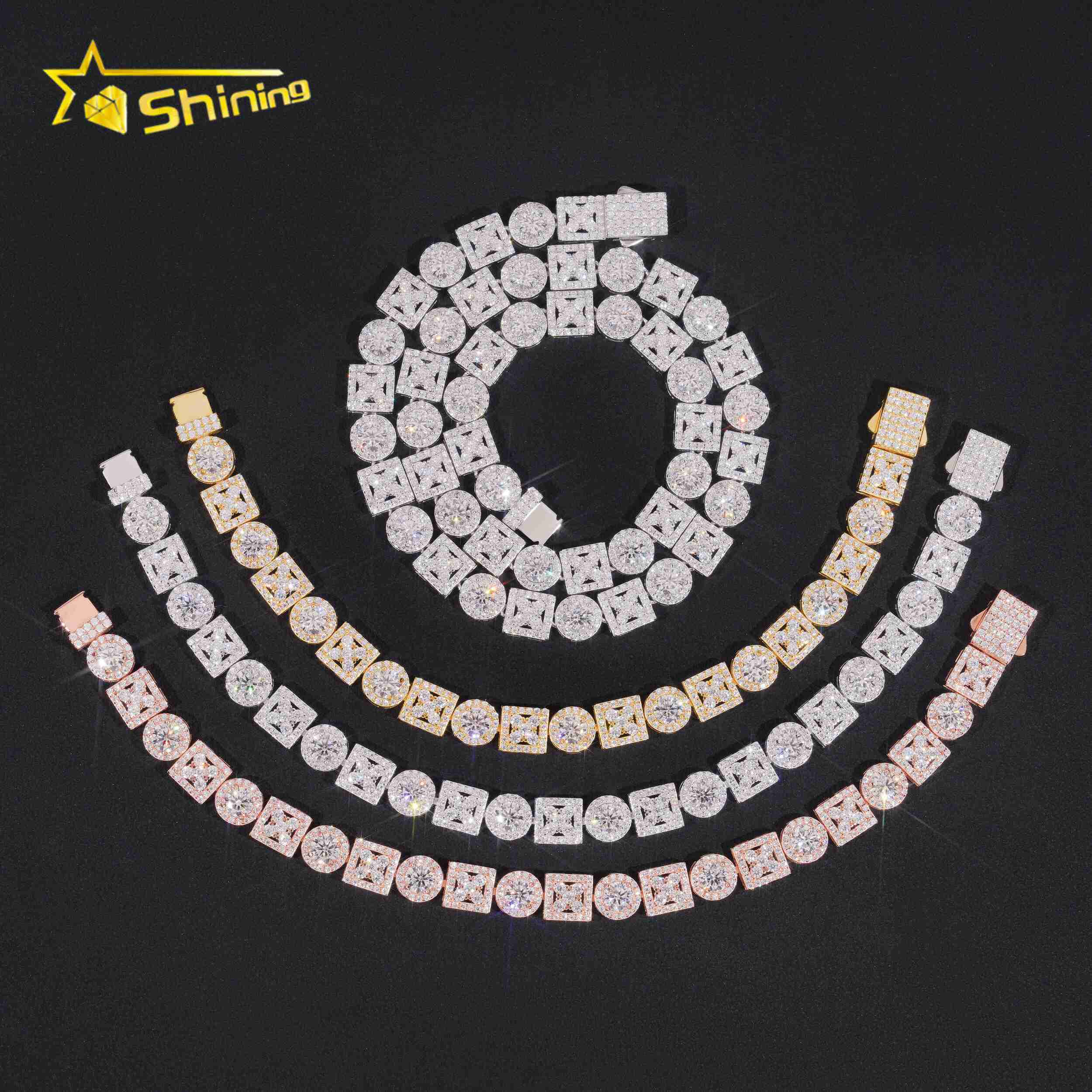 New Necklace Bracelet 925 Sterling Silver Pass Diamond Tester GRA Certificated VVS Moissanite Chain Fast Delivery