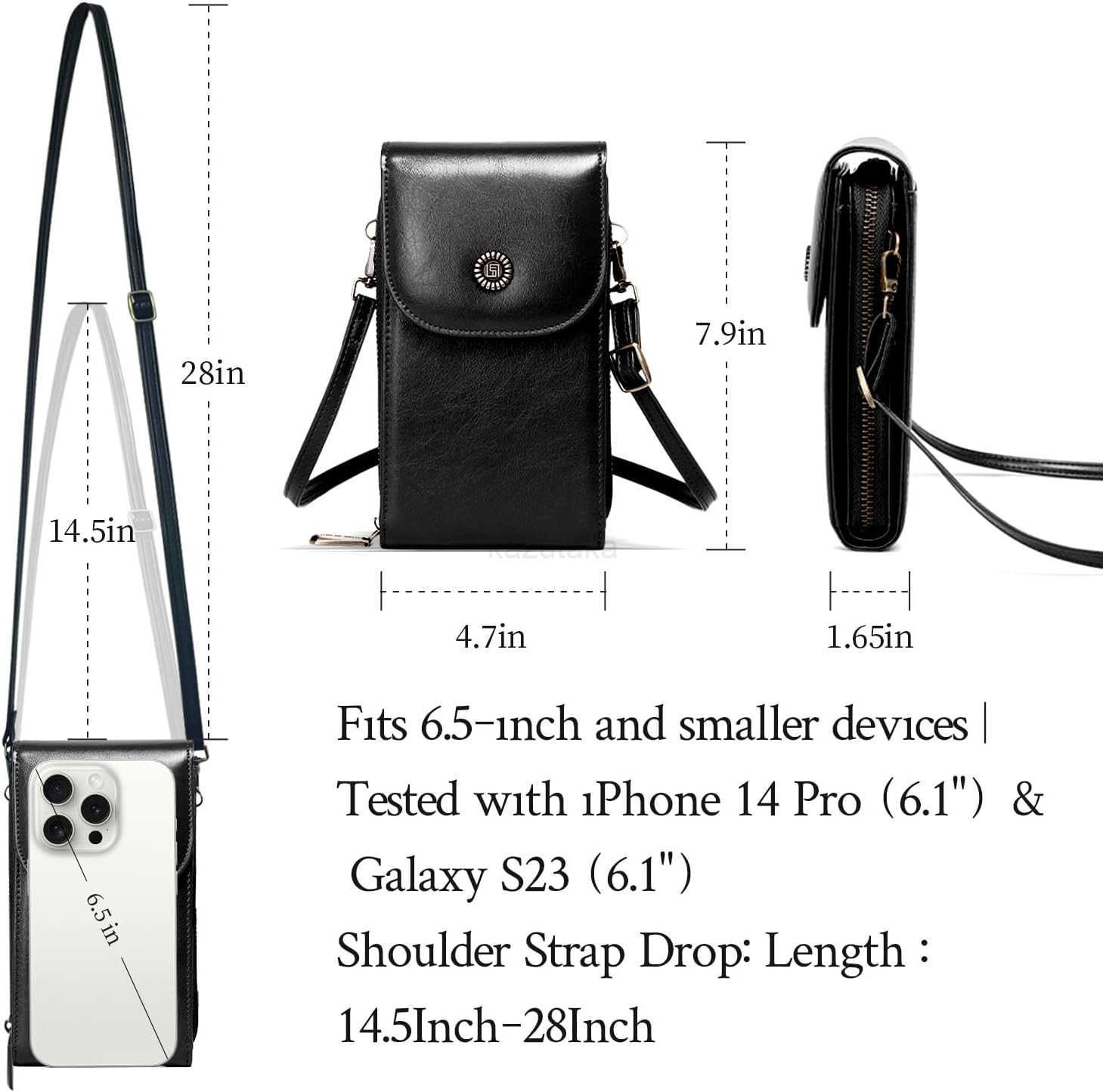 Vegan Leather Small Crossbody Bags for Women RFIDBlocking Phone Wallet Purse Z250910