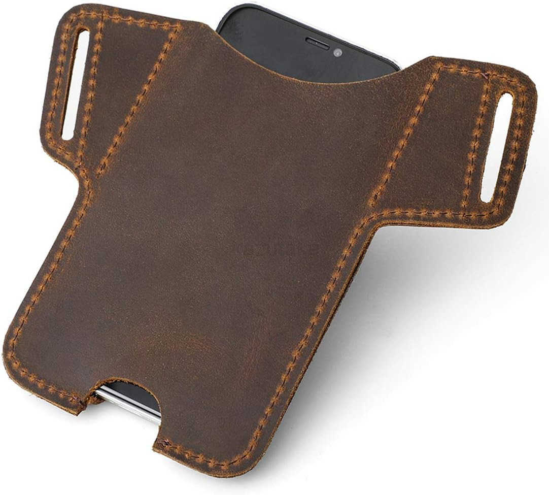 Men Leather Phone Holster Universal Case Waist Bag Purse with Belt Hole Z250910