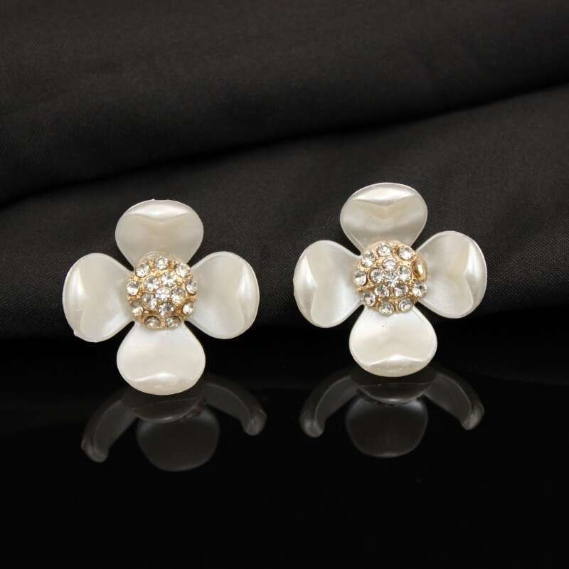 Lanjia- Korean Version Pearl Hair DIY Jewelry Tray Buckle Full Rhinestone Flower Heart Imitation Shell Handmade Round Fan Hairpin Accessories 07Af8