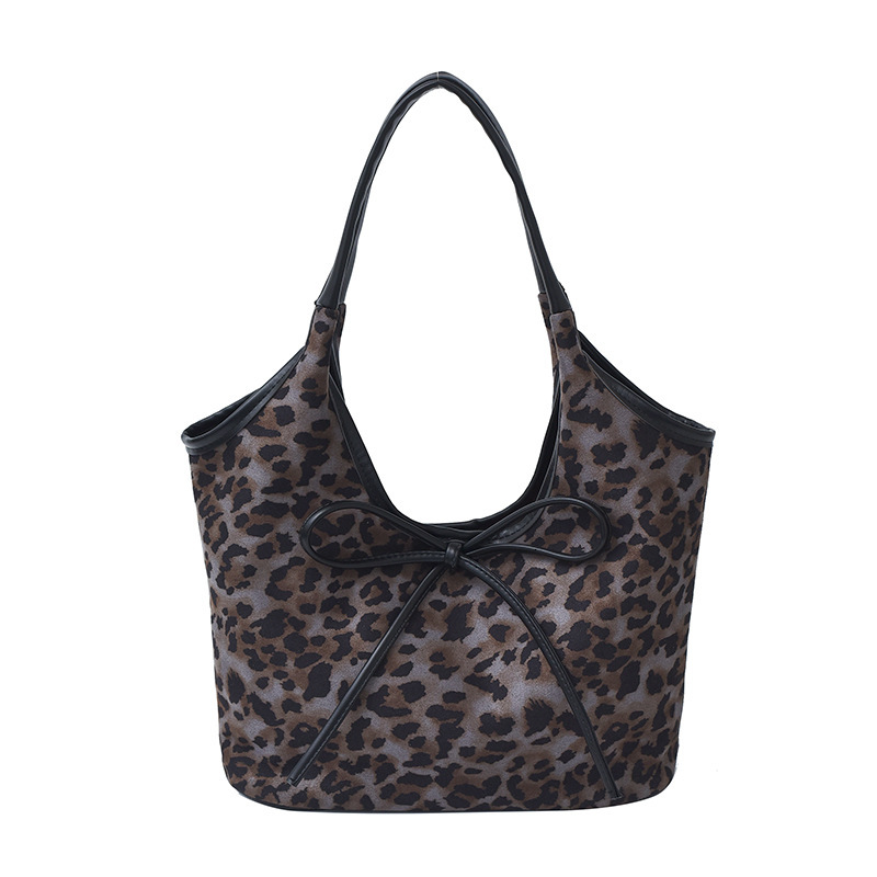 Fashion leopard print shoulder bag 2025 new designer retro women's bag multifunctional casual handbag