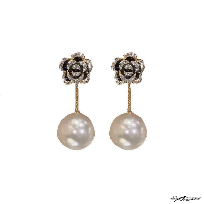 Camellia New Trendy Elegant High-End Feel Two-Way Wear Rose Pearl Earrings Exquisite Versatile Ear Jewelry ddmywonder ddmywonder