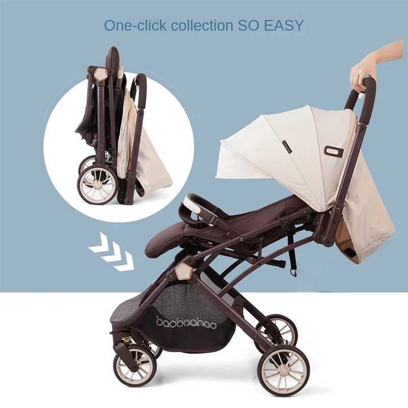 Walking Baby God Can Sit and Lie Down Sleep Backrest Adjustable Twoway Baby Stroller Lightweight Foldable High Landscape Pram W250910