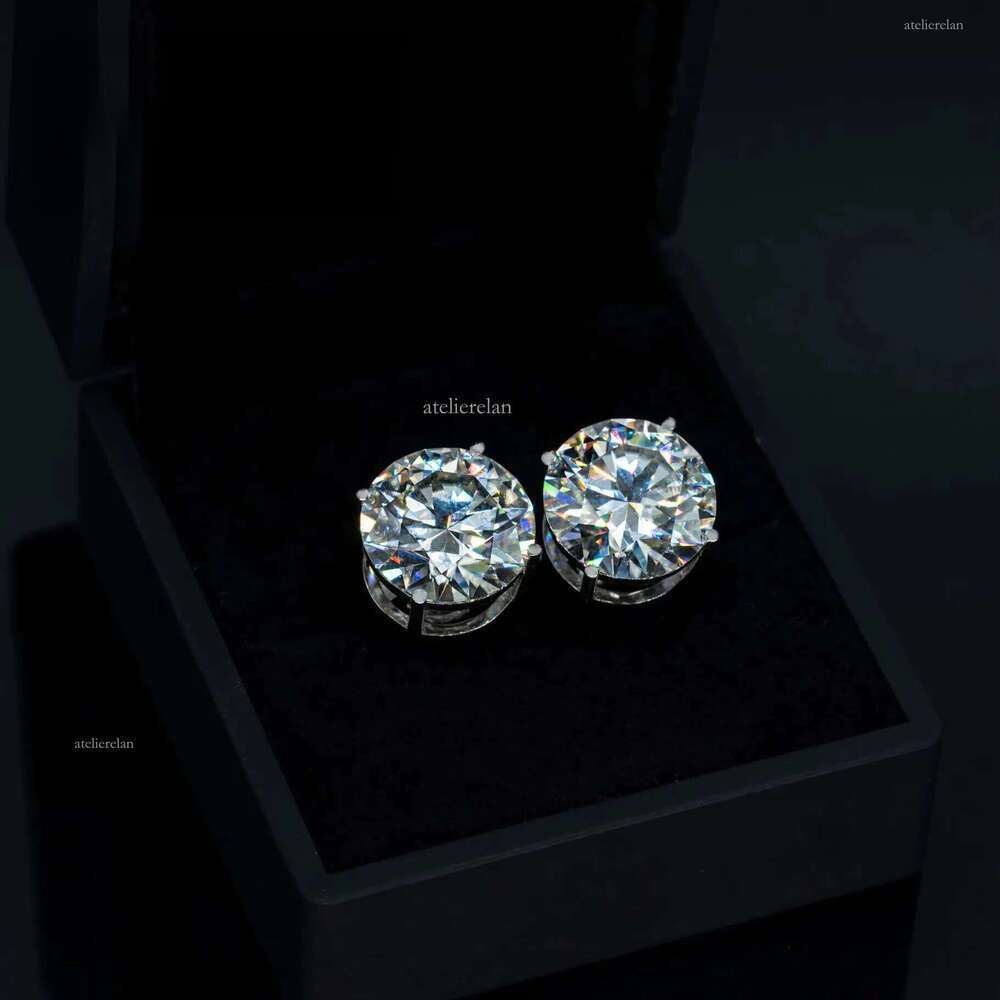 Iced Out Sier Moissanite Earrings 15mm 8mm 6.5mm Available Screw Back Dia Ear Stud with GRA Certificate