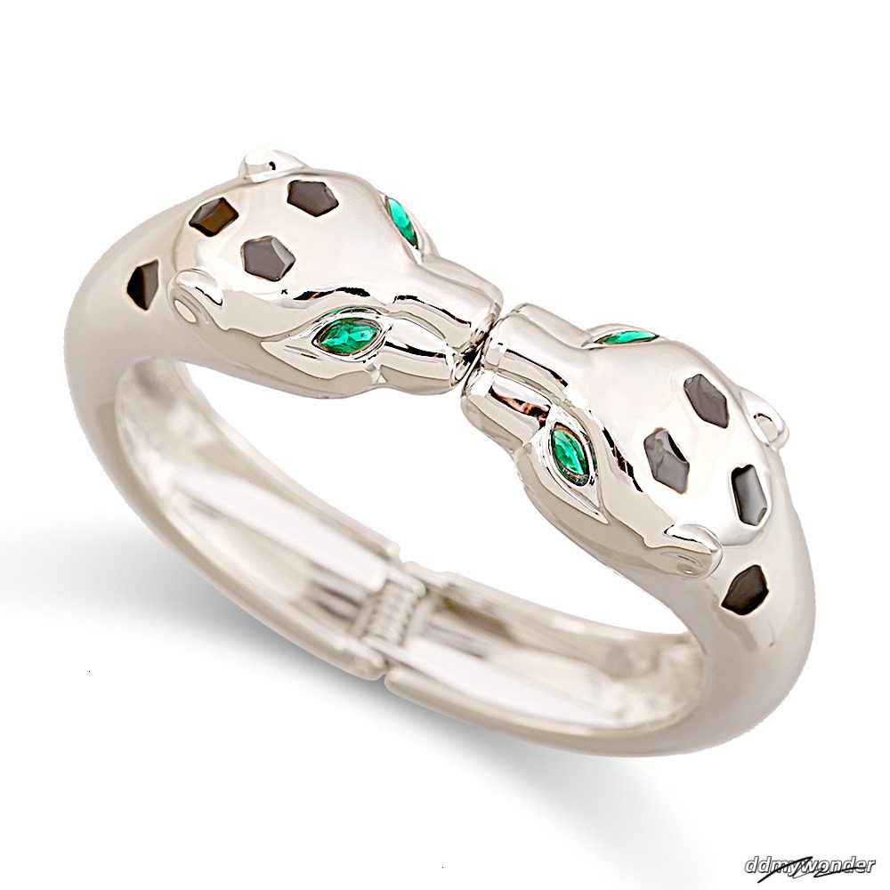 2025 New Retro, Fashionable And Individual Leopard Head Oil Drop Alloy Open Designer Jewelry Wedding Ring Bracelet ddmywonder ddmywonder
