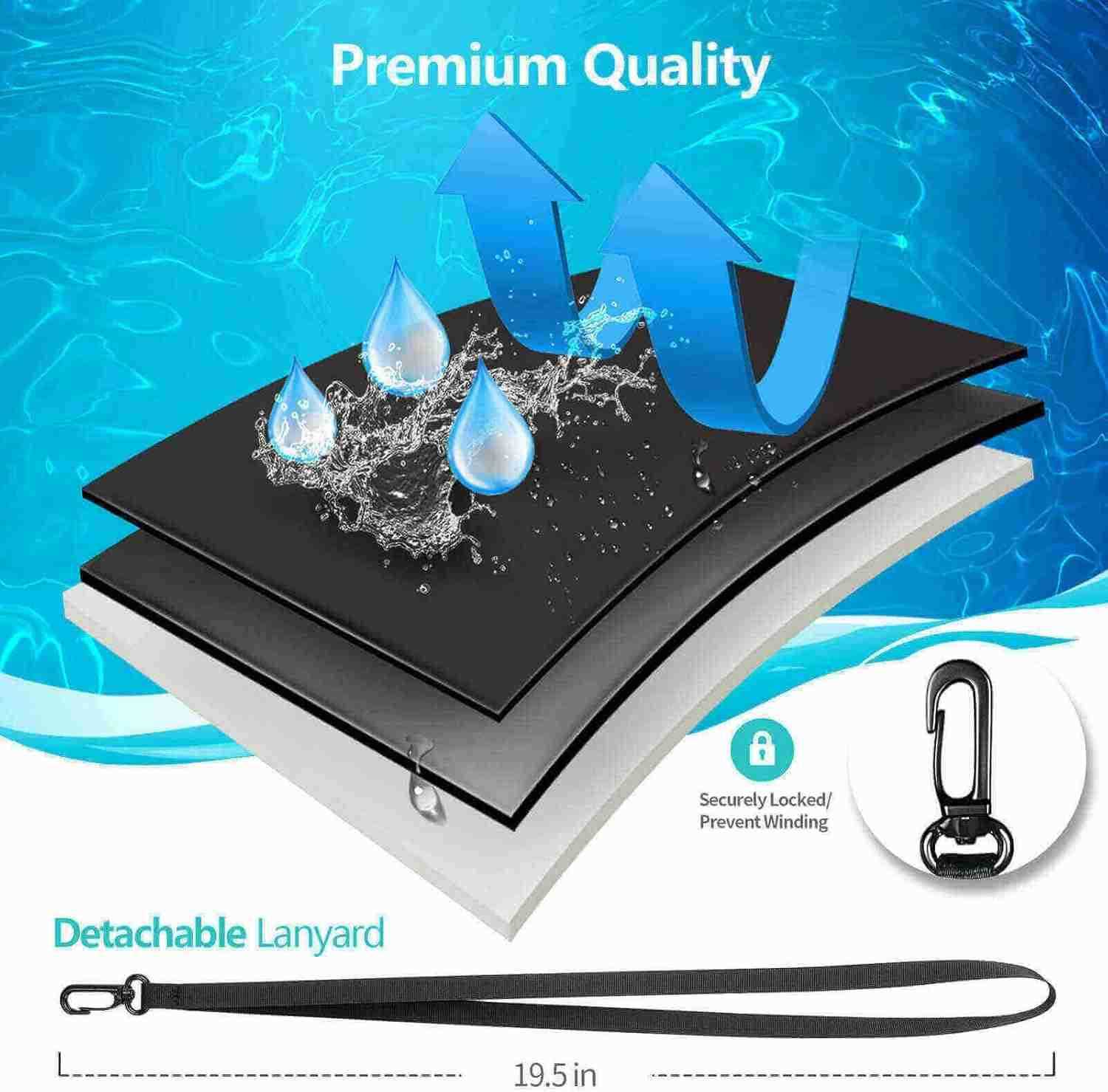 Waterproof Cell Phone Pouch 4 Pack Float Clear Cell Holder Protector with Lanyard Universal Floatable Water Proof Dry Bag for iPhone for Beach Swimmin