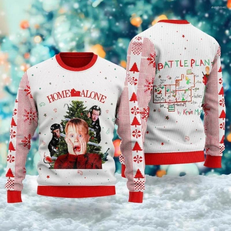 Men's Hoodies Happy Year Home Alone Autumn And Winter Ugly Christmas Sweater Cartoon Anime Women Men Pullover Tops Hoodie Sweatshirt