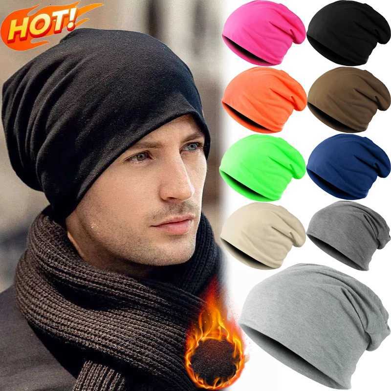 Knitted Warm s Solid Color Beanies Hiphop Slouch Skl Casual Bonnet Beanie Hat Gorros Winter Autumn Wen Men Fashion G250910