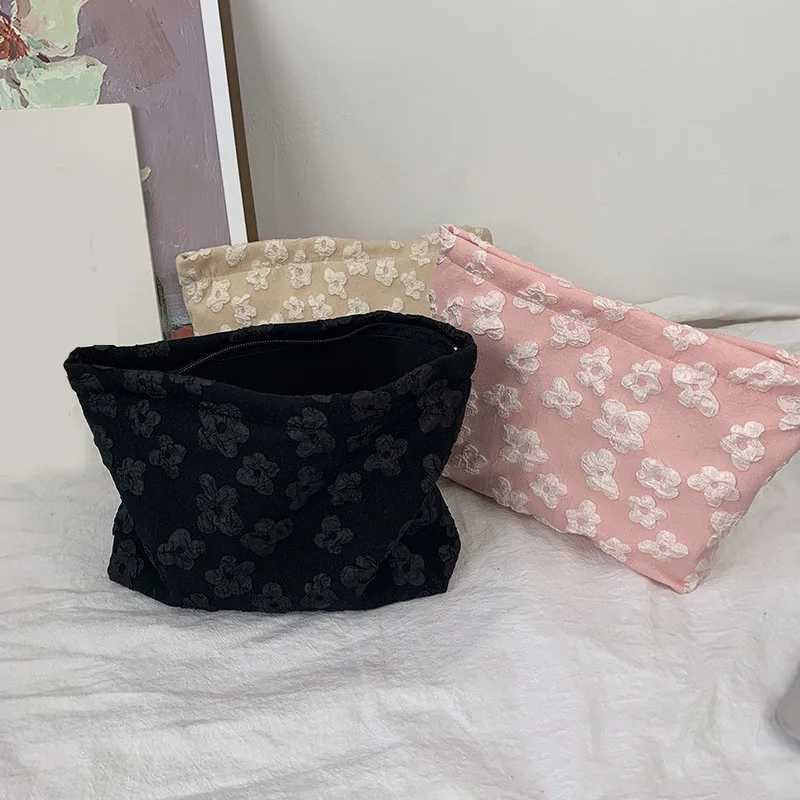 Pink Floral Small Fresh Travel Cosmetic Bag Female Clutch Wash Bags Fashion Women Make Up Storage Toiletry Bags NeceserXJ250910