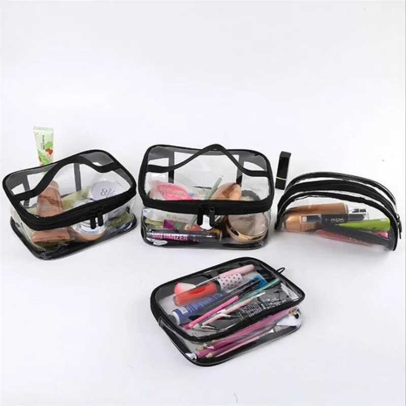 Transparent PVC Cosmetic Bag For Women Waterproof Clear Makeup Bags Beauty Case Make Up Organizer Storage Bath Toiletry Wash BagXJ250910