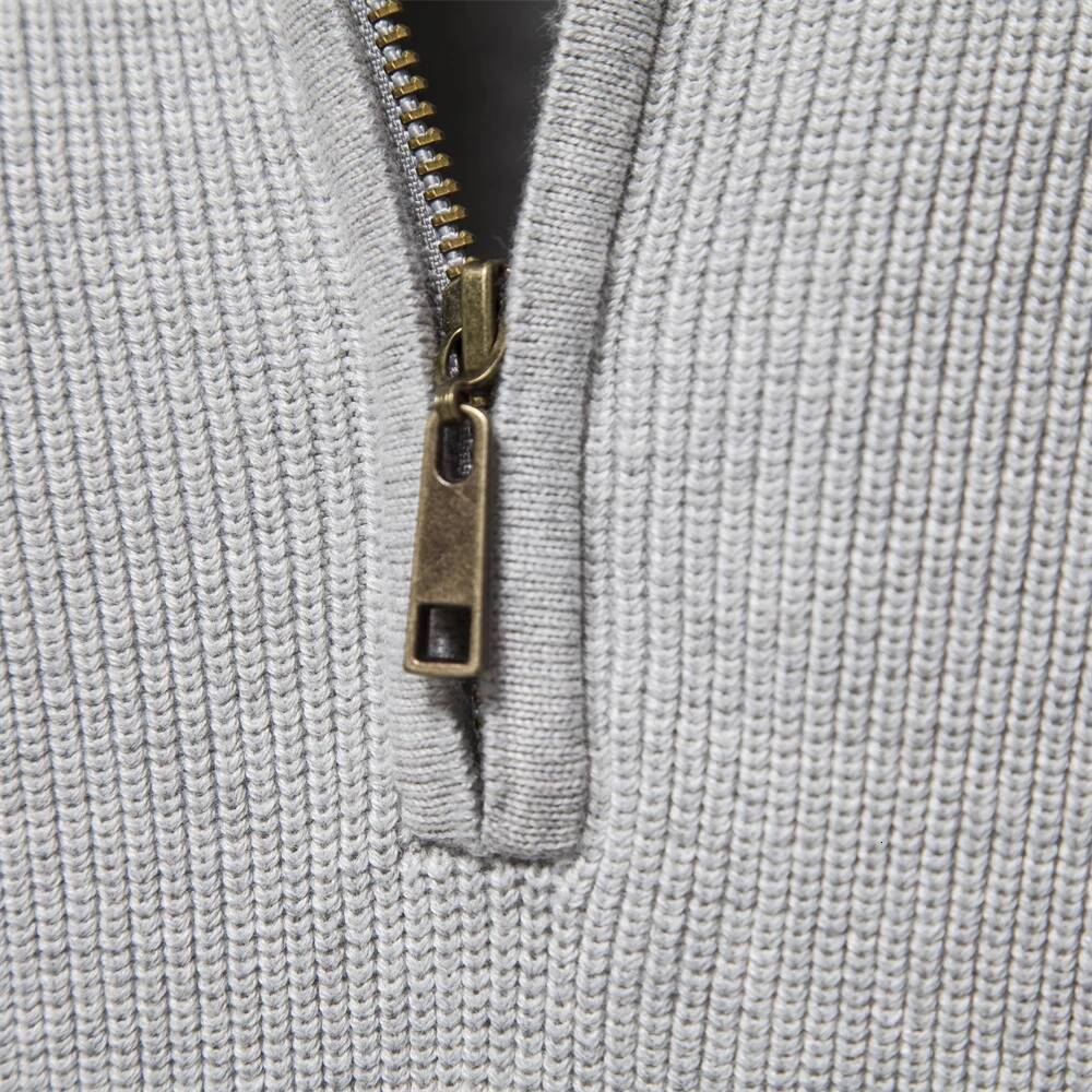 2023 New Autumn Cotton Zipper Cardigans for Fashion Casual Social Sweaters High Collar Warm Winter Knitted Sweater Men dongdumaoyi