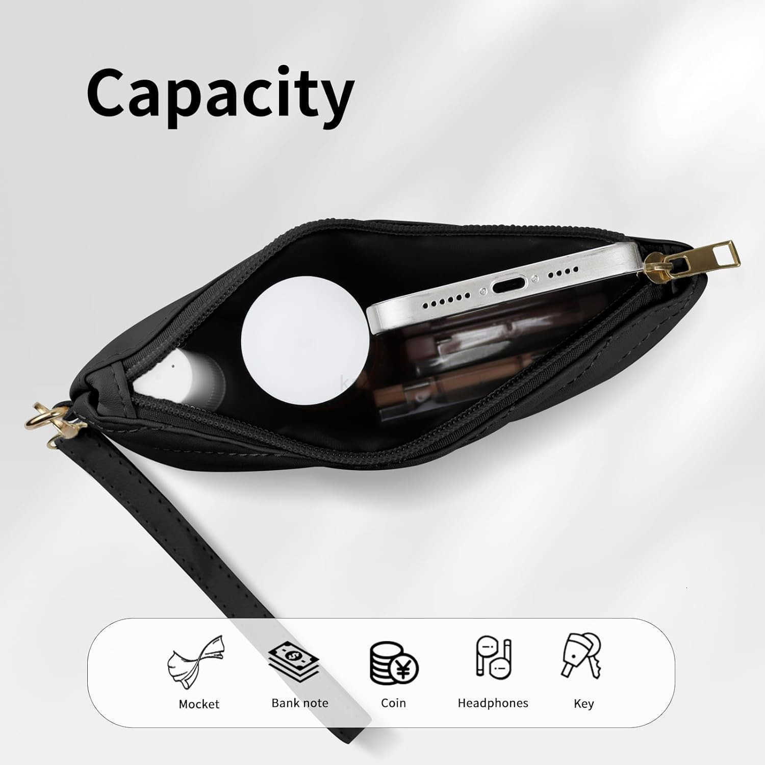 Womens Wristlet Wallets Ladies Leather Slim Phone Purse Large Capacity Zipper Clutch Handbag with Wrist Strap Z250910
