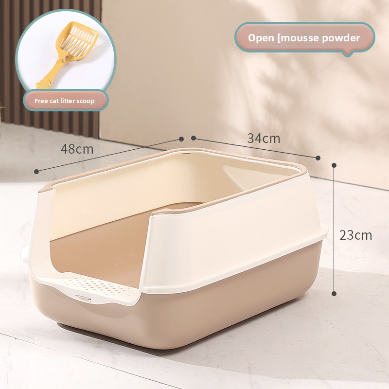 Full Enclosed Cat Litter Box with Transparent Lid, Anti-Splash & Odor-Control Hooded Cat Toilet, Easy-Clean Indoor Cat Litter Tray for Modern Home Dec