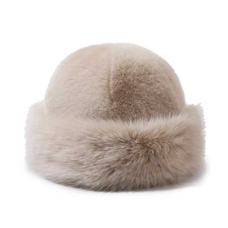 Fashion Winter Thick Furry Haiand Fluffy Russian Faux Fur Women Girl Fur Hat Winter Outdoor Earwarmer Ski Hats New Beanies CXJ250910