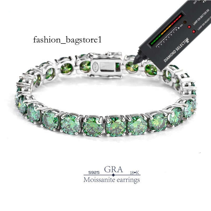 S Sier Green Dia Tennis Bracelet Both Men Women's Factory Wholesale Elegant Moissanite Bracelets Bangles