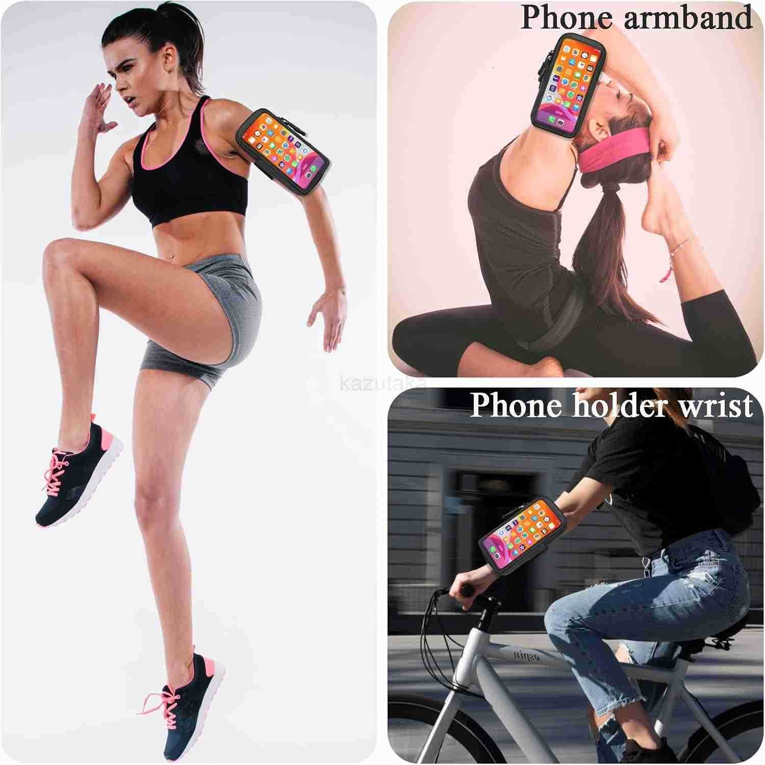 Phone Holder for Running Walking and Workout Adjustable Arm Band Armband for iPhone and Cell Phones Clear Crossbody Phone Pouch Purse with Strap for W