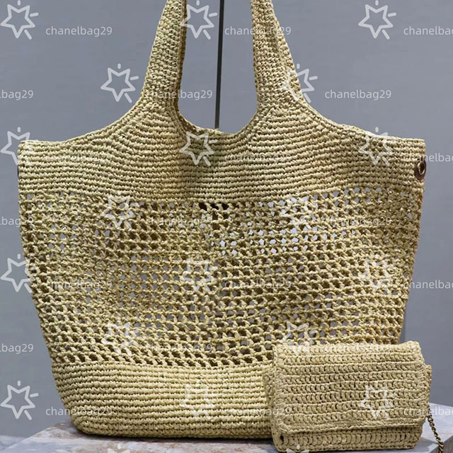 Evening Bags white black kahki Tote Bag Designer Bag Women LuxuryHandbag Raffias HandEmbroidered Straw Bag Beach Bag Large Capacity Tote Shopping Bag with purse