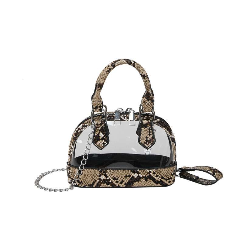 2025 autumn new fashionable snake bag skin pattern European and American style niche design transparent women's shoulder bag designer bag