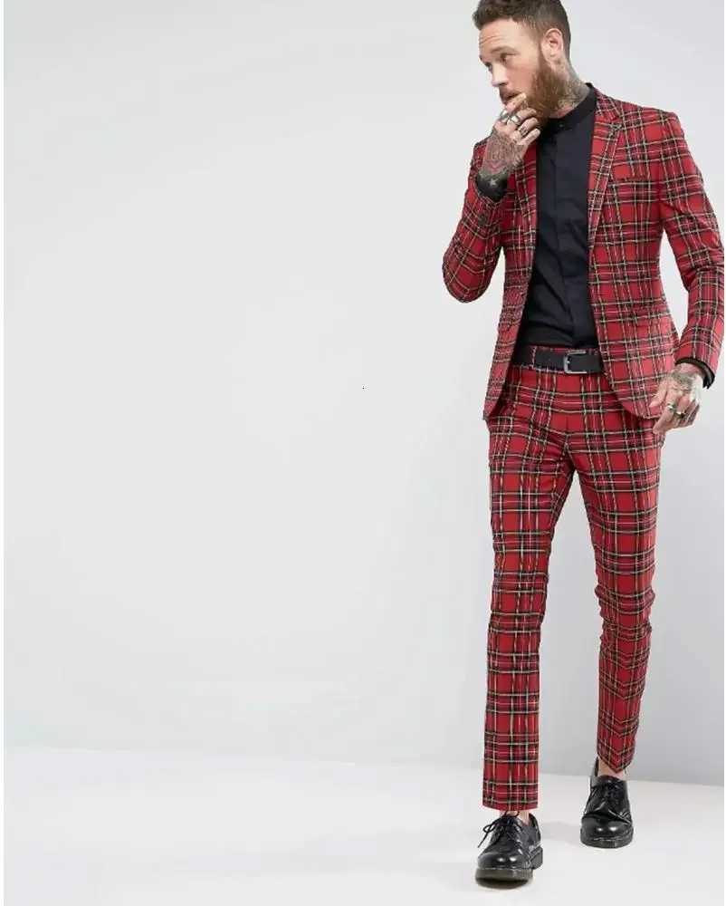 High Quality Men Suit TwopiecesJacketPants New Fashion Formal Groom Wedding Prom Banquet Male Clothing W250910
