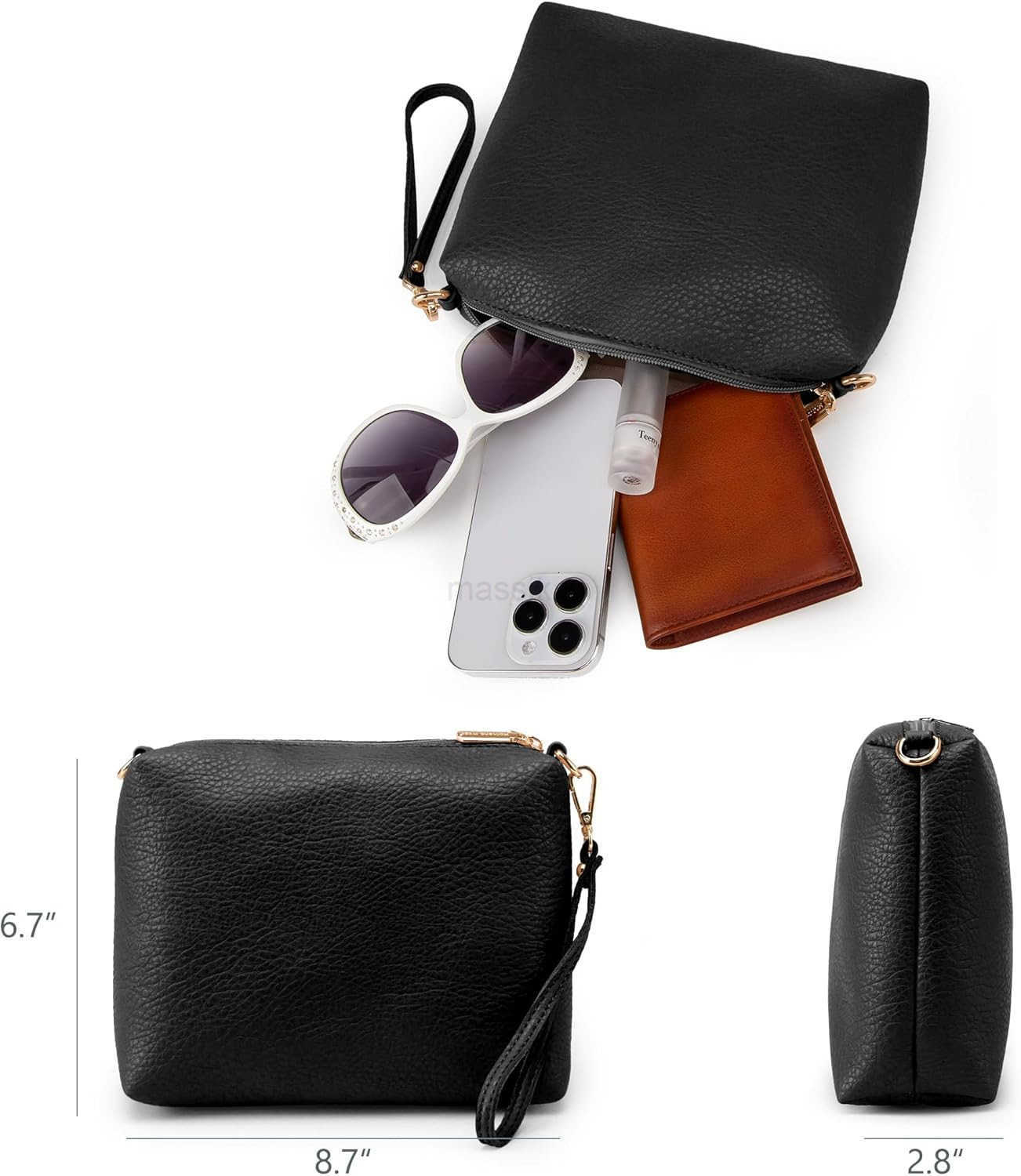 Hobo Bag Purse for Women Ultra Soft Foldable Shoulder Slouchy Handbags with Cosmetic bag M250910