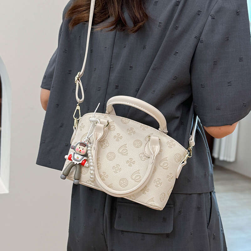 2025 New Women's Handbag Printed High-Quality Texture Tote Commuting Versatile Korean Style Single Shoulder Crossbody Bag