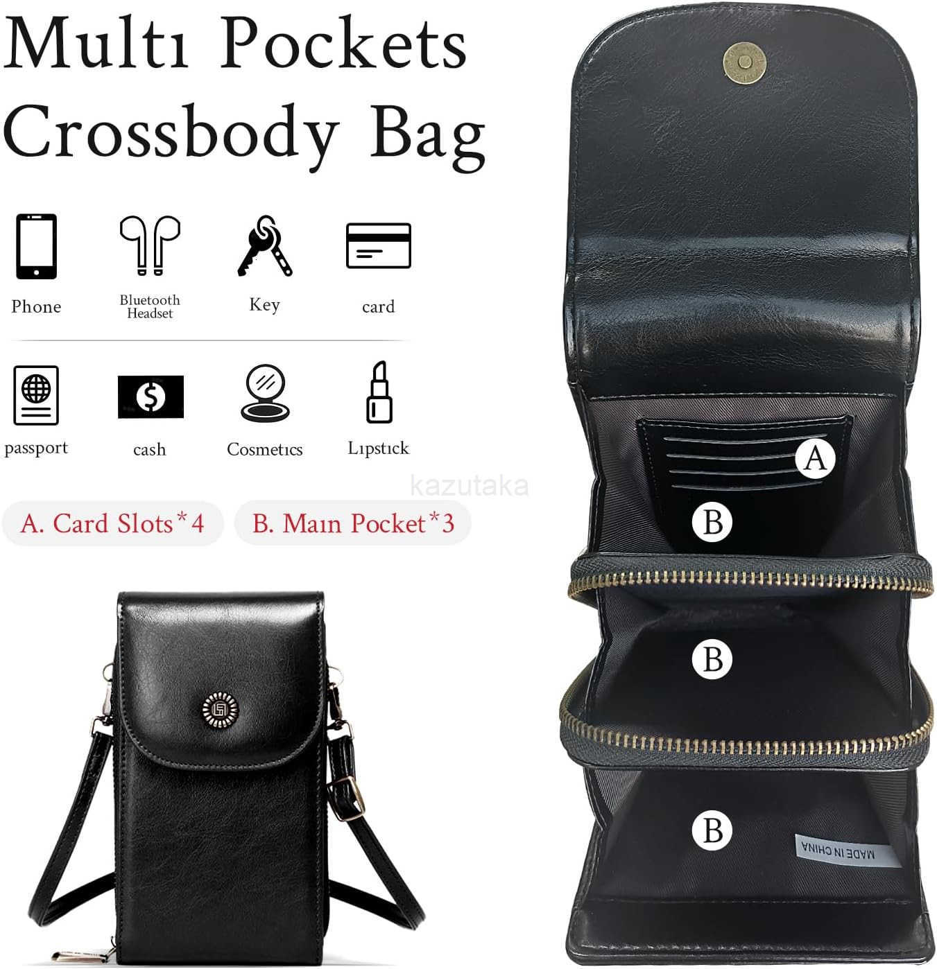 Vegan Leather Small Crossbody Bags for Women RFIDBlocking Phone Wallet Purse Z250910