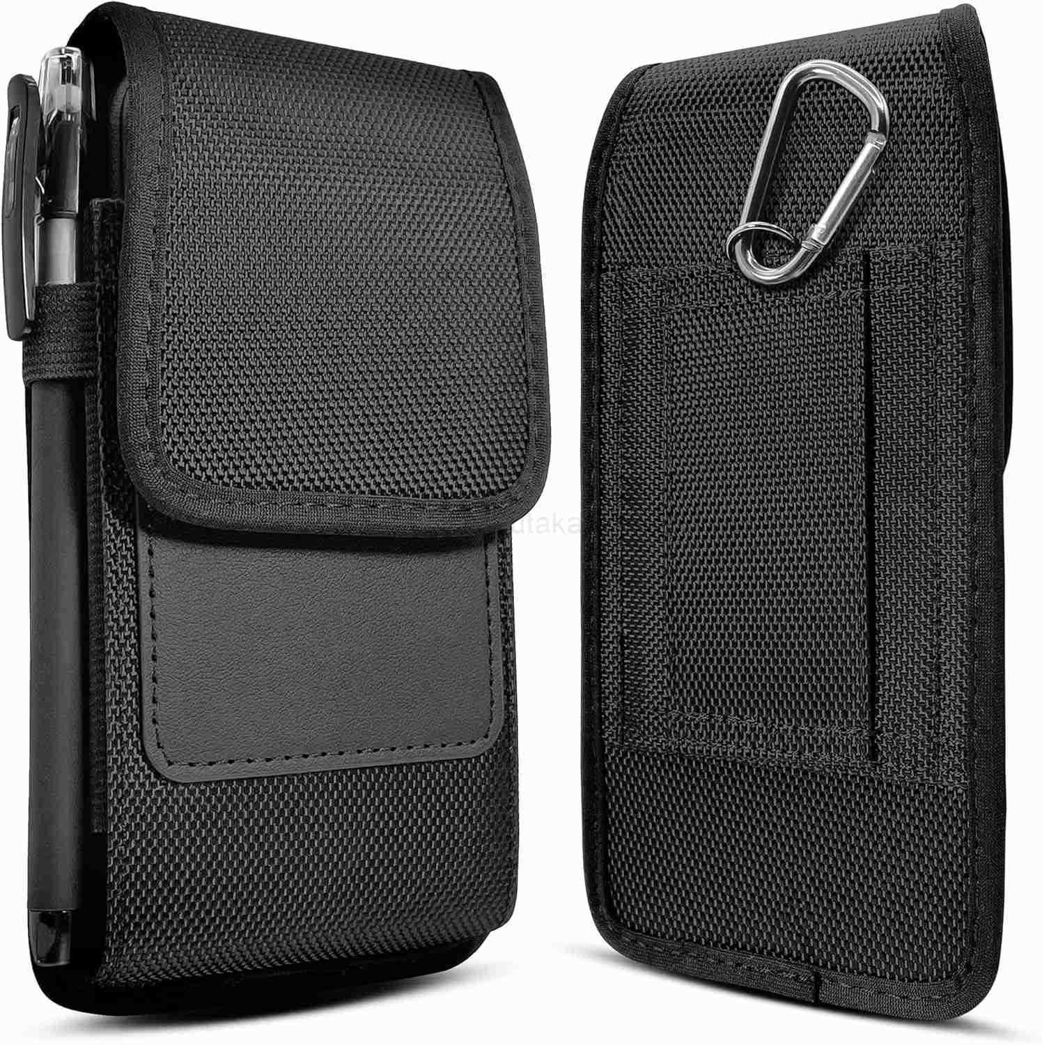 Belt Holster for Plus Pro Max iPhone 16 15 14 13 12 11 Xs Max and Plus S25 S24 S23 S22 S21 FE S20 FE Cell Phone Nylon Holder Clip Case Pouch Fits Phon