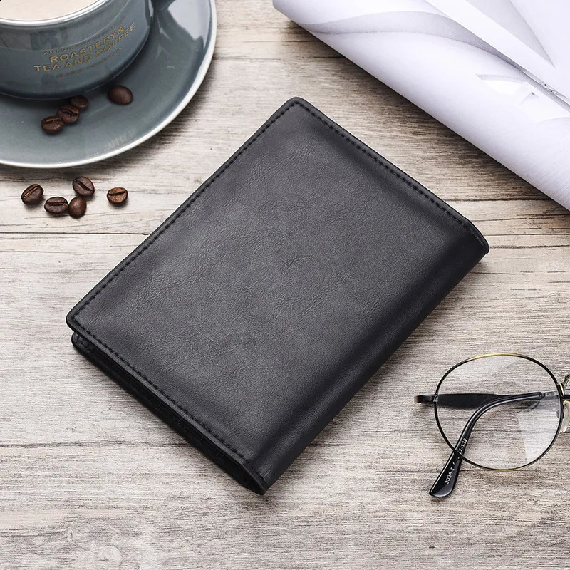 Soft Genuine Leather Mans Passport Cover ID Card Case Purse Bank Credit Card Holder Travel Wallet For Men Black Brown250906