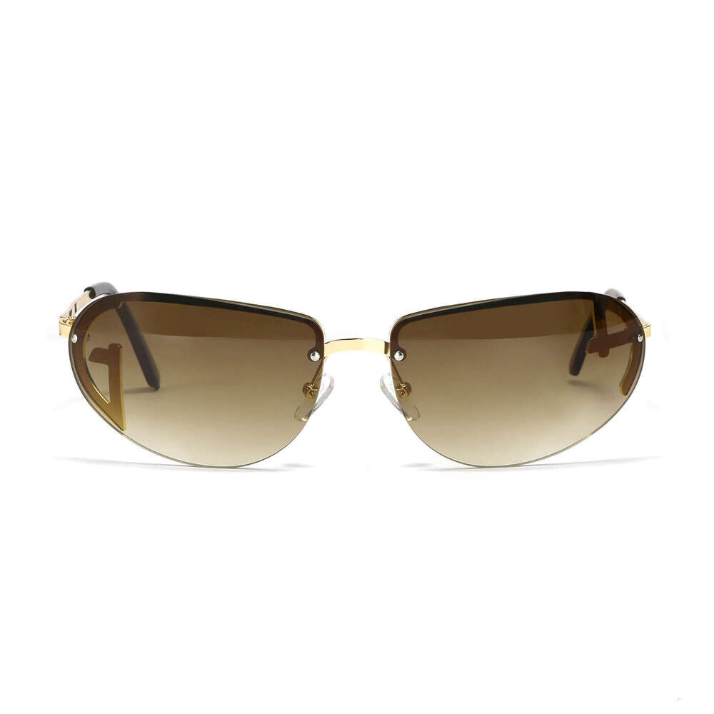 New Y2K Tech Futuristic Cat Eye Half Frame Sunglasses Ins Style Unisex Appeal for Men and Women