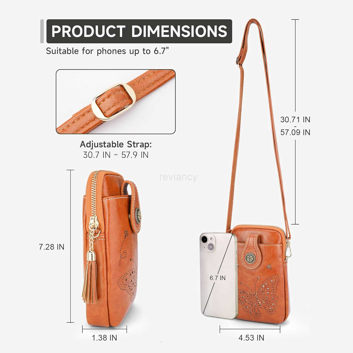 Small Crossbody Bags for Women Lightweight Mini Cute Cell Phone Purse for Women with Tassel Shining ButterflyW250909