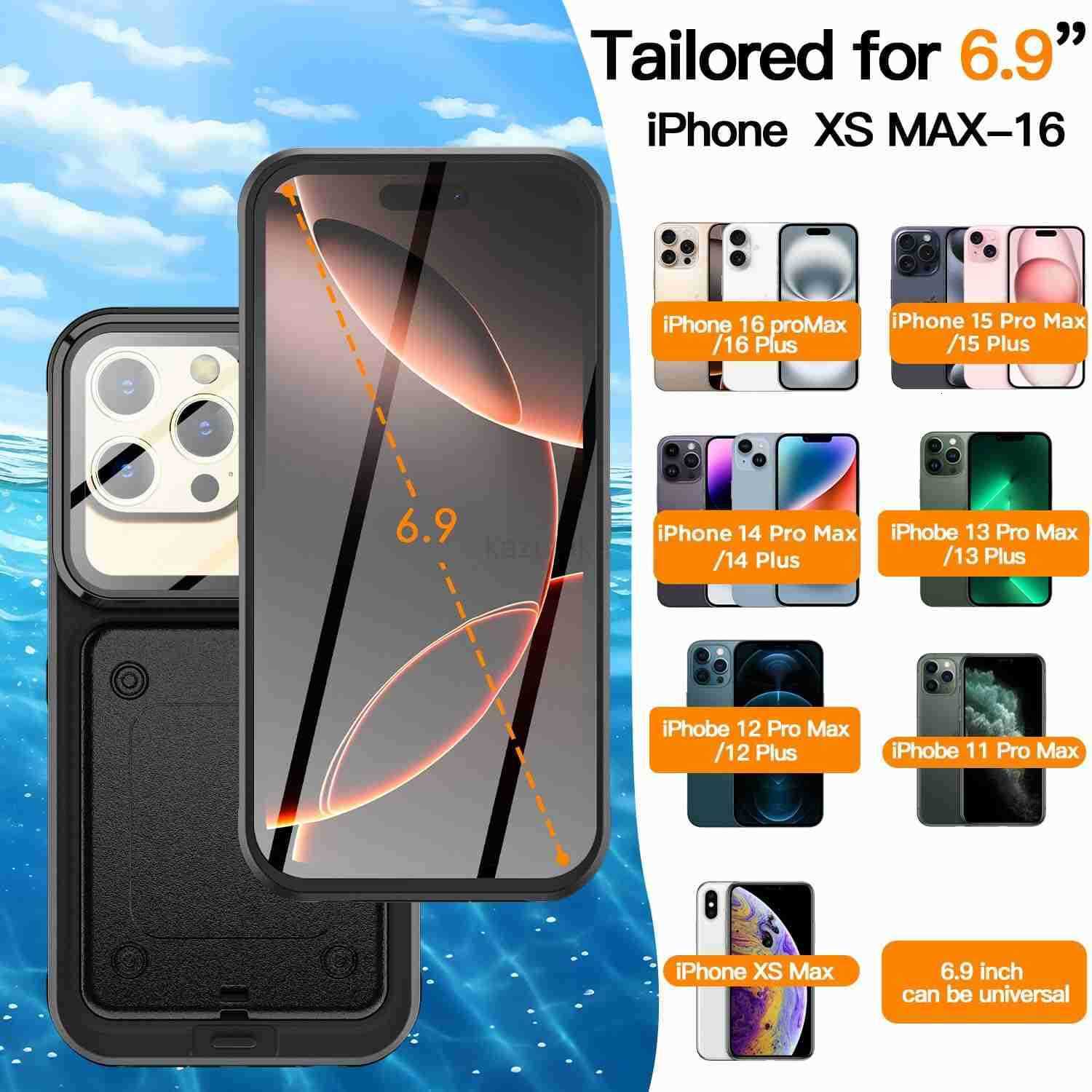 Waterproof Phone CaseCruise Essentials 2025Universal SelfCheck Function Underwater Pouch Dry Bag Beach Travel Essentials for iPhone 16e 16 15 14 13 12