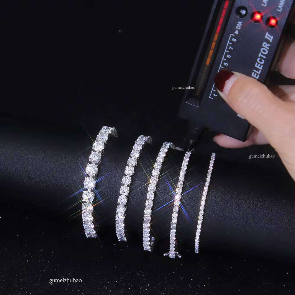 Designer necklace2 to 6.5 mm Chain Necklace S Sier VVS Moissanite Tennis Link Fine Jewelry Necklaces for Men Women