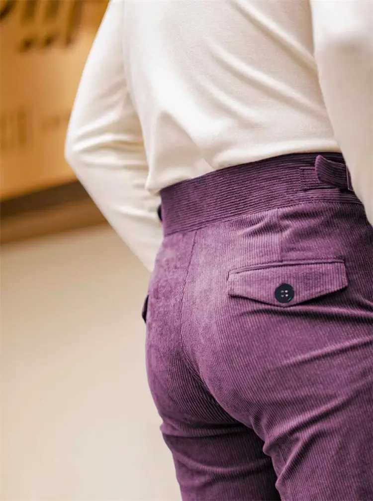 Autumn Winter Corduroy Mens 2 pieces suit Man blue suit Jacket suit Pants Suit Thick top for Wedding Banquet Business W250910