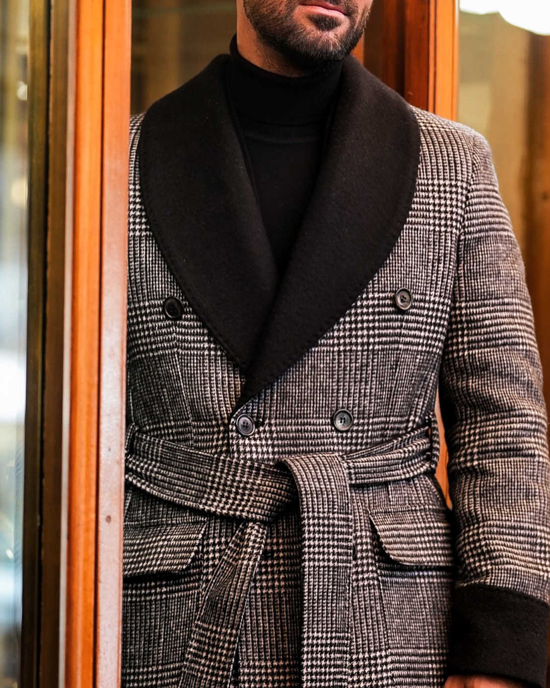 Winter Striped Overcoat Men Suit Slim Fit Coat Tailor-Made Party Beads Suits Groom Groomsman Formal Occasions Size Customized Hot Sale C1740