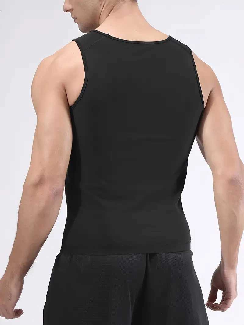 Sauna Suit for Men Waist Vest Zipper Body Shaper with Tank Top Sweat Workout Trimmer W250910