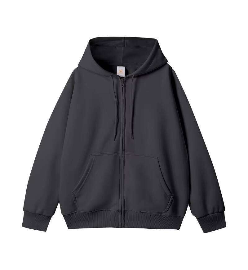 High-Quality 350 GSM Cotton Zipper Hooded Puff Print Oversized Blank Unisex Hoodie