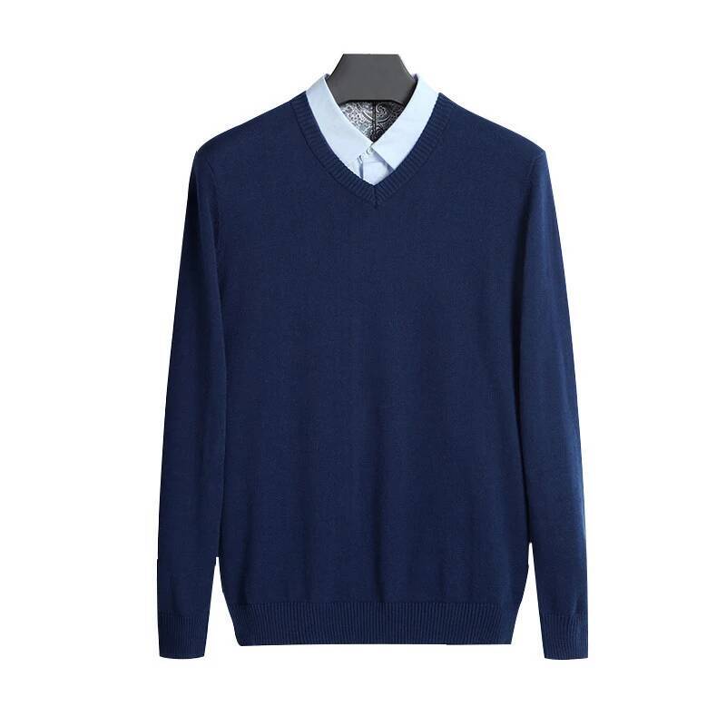 Cotton Sweater Men Long Sleeve Pullovers Outwear Man V Neck Male Sweaters Fashion Brand Loose Fit Knitting Clothing Korean Style dongdumaoyi