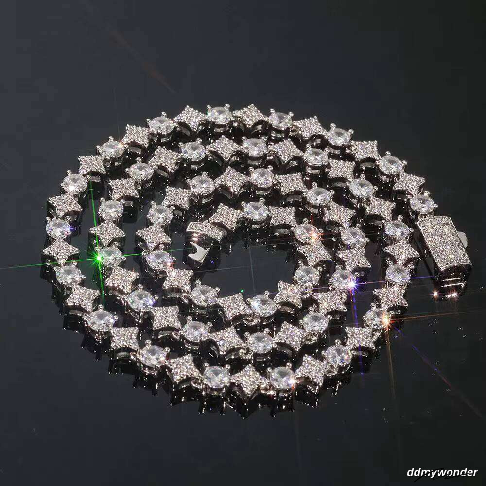 Star Design Round Cut Simulated Dia 6Mm Sterling Sier Tennis Chain - Sparkling Jewelry For Women ddmywonder ddmywonder ddmywonder