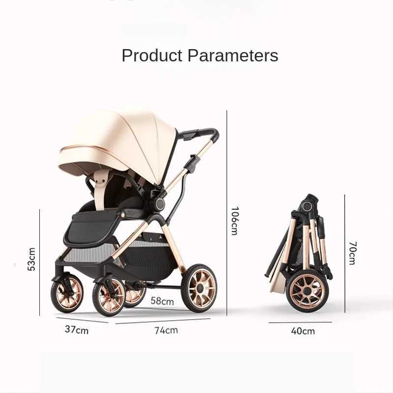 Baby Stroller Can Sit or Lie Down High Landscape Lightweight Carrying Boarding Foldable Twoway Threespeed Adjustable Stroller W250910