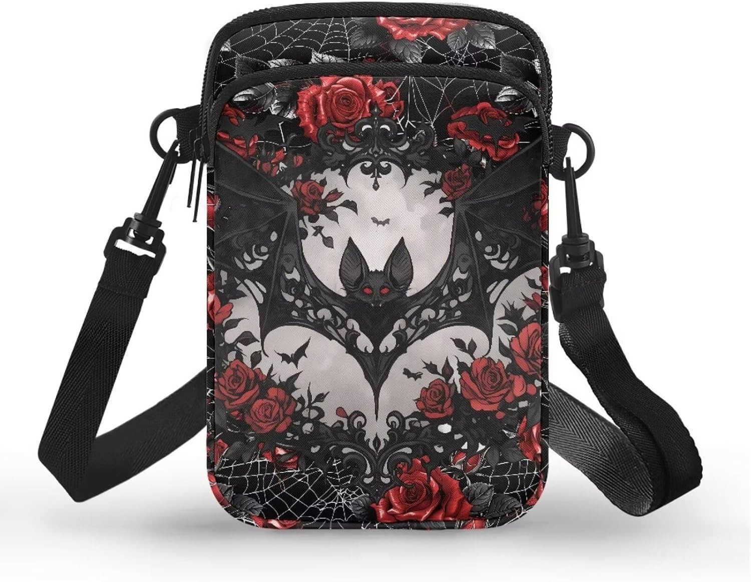 Small Crossbody Bag for Women Lightweight Cell Phone Purse Bloody Rose Shoulder Wallet with Zipper Pocket Z250910