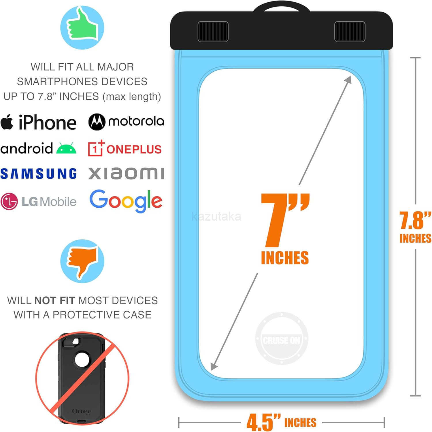 Waterproof Phone Pouch wTouch SCREEn Extra Large Dry Case for 7 Phones iPhone 15 14 13 Max S24 Ultra Pixel 8 OnePlus 12 2Pack for Trave Z250910