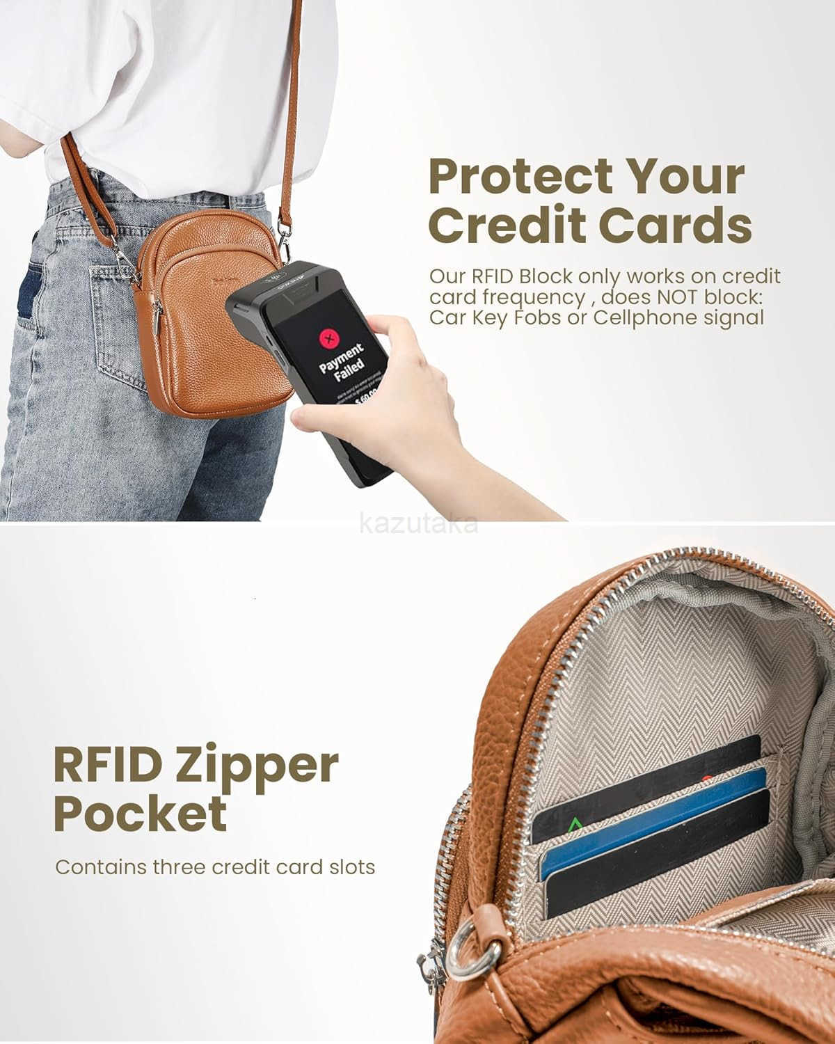 Genuine Leather Small Crossbody Bags for Women Trendy Travel Cell Phone Wallet Purses with RFID Blocking Card Slots Z250910