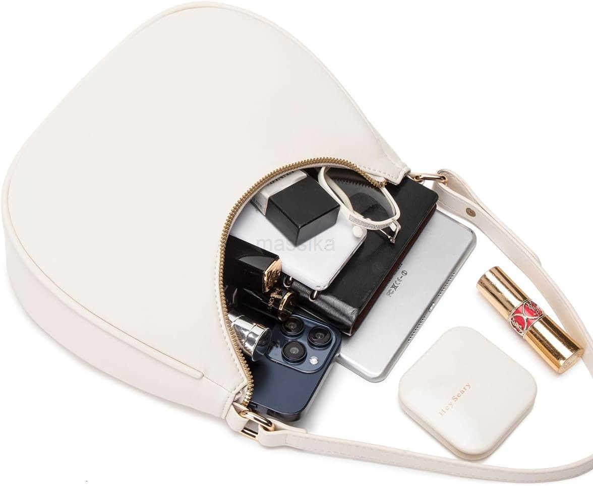 Crescent Shoulder Bags for Women Cute Hobo Tote Handbag Under the Arm Purses Mini Clutch Purse with Zipper Closure M250910